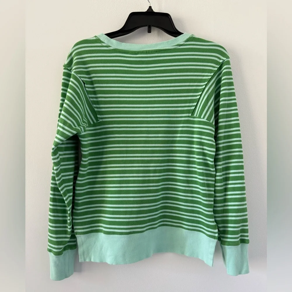 Anthropologie Maeve Green Striped Top - Picture 4 of 6